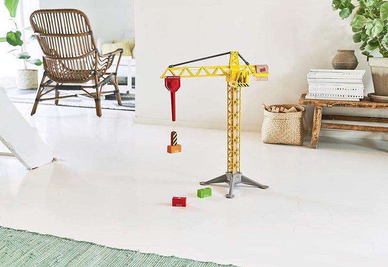 BRIO 33835 Construction Crane with Lights | Premium Wooden Toy Train Set | Ideal for Kids Age 3 and Up | Built with Sustainable Materials | Yellow - Image 2